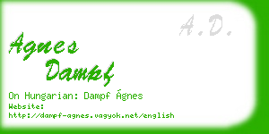 agnes dampf business card